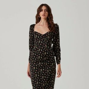 NWT Astr the Label milkmaid satin dress